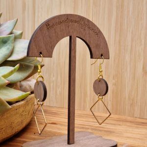 Wood Hanging Earrings 1 (stand not included)