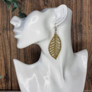Lined Leaves Hanging Earrings