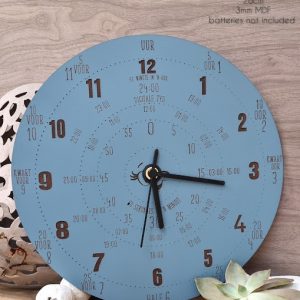 Educational Clock Blue Afrikaans
