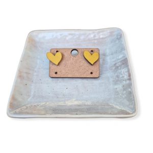 Mustard Heart Studded Earrings