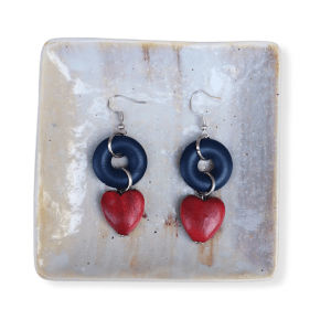 Heart Drop Down Earrings