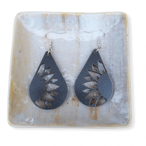 Blue Sunflower Hanging Earring