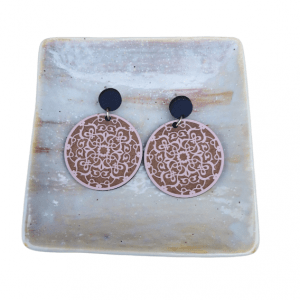 Dirty Pink and Navy Earrings