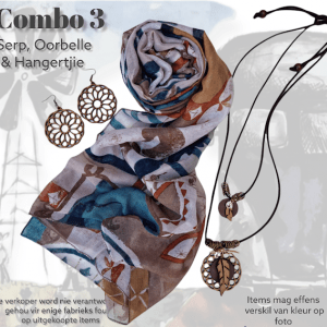 Scarf, Boho Necklace and Earrings Combo