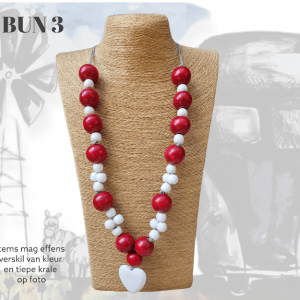 Red and White Heart Necklace