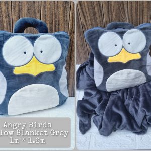 Angry Bird Pillow Blanket Grey
