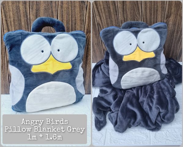 Angry Bird Pillow Blanket Grey